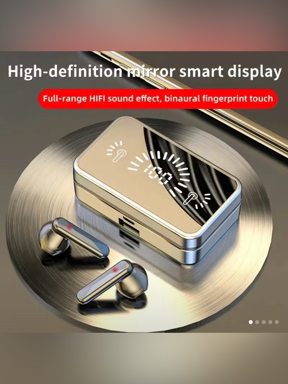 🥳 2 for $15 🥳 Wireless Bluetooth Earbuds Mirror Digital Display Charging Case - Picture 5 of 14